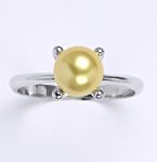 Stbrn prsten - perla Swarovski - T 1400 gold