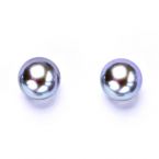 Støíbrné náušnice pøírodní perla šedá 7,5 mm - NŠ1356